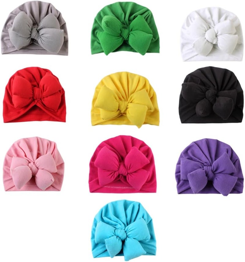 Red Newborn Baby Hat with Bowknot for Daily Photos Polyester Cotton - Image 3